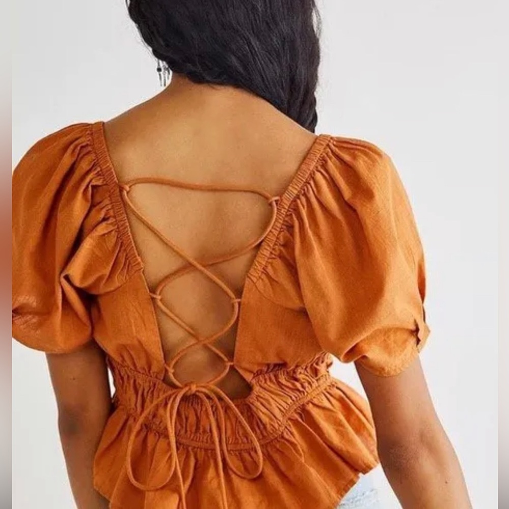 Free People Phoebe Top in Toffee Trail🍁🍁🍁